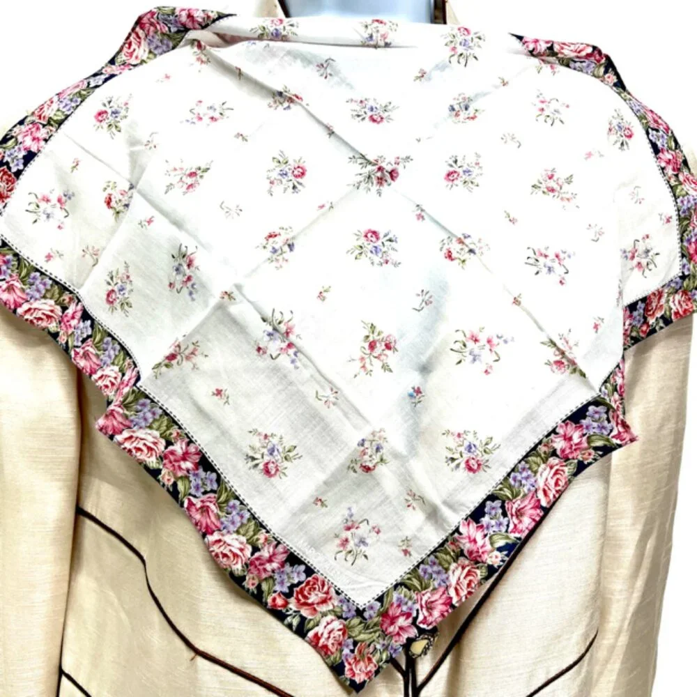 New Mario Valentino Mini Scarf/Handkerchief cotton 17.5